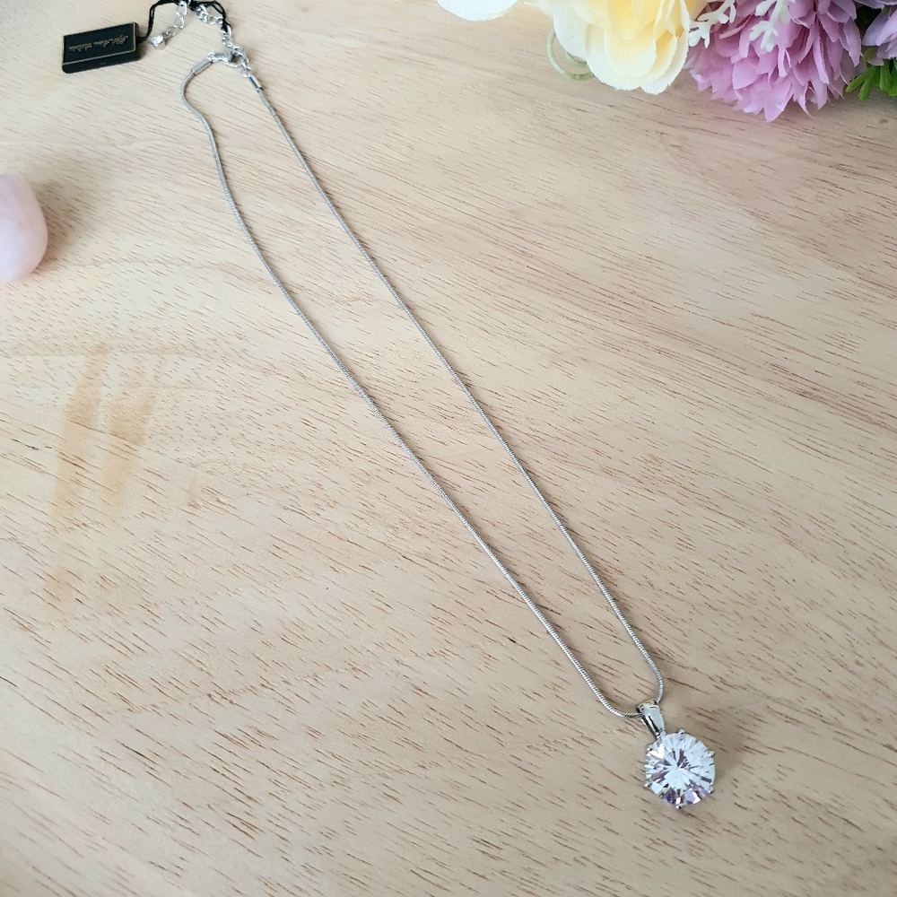 "Oh My Gosh" Silver Swarovski Crystal Necklace - Picture 2 of 5